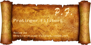 Pratinger Filibert névjegykártya